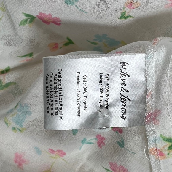 For Love & Lemons Magnolia Mini Dress Women's Sz M White Floral Eyelet Ruffle - Picture 5 of 11